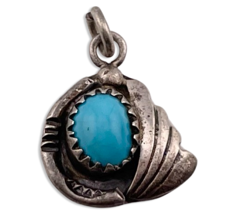 sterling silver small turquoise pendant
