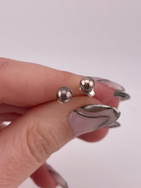 sterling silver 5mm silver pearl ball post stud earrings