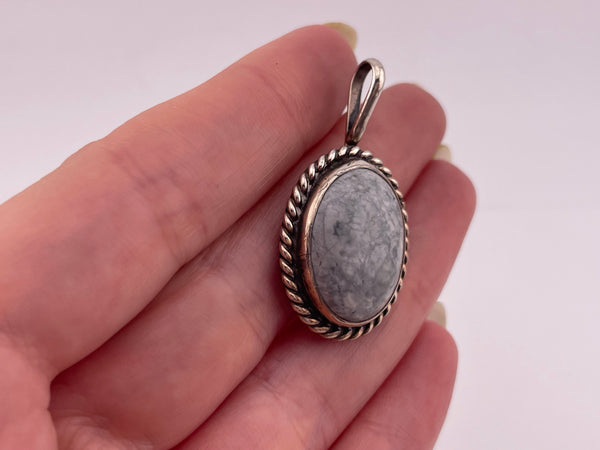 sterling silver howlite pendant