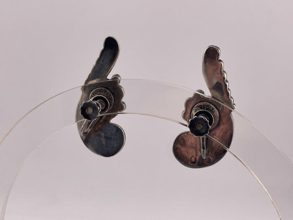 sterling silver Margot de Taxco Mexican stoneless screw-back earrings