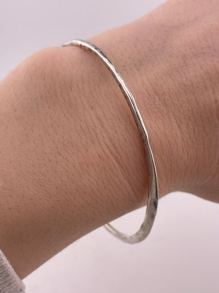 sterling silver 8" Robert Lee Morris hammered bangle bracelet