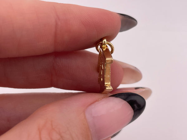 sterling silver gold plated birdhouse pendant