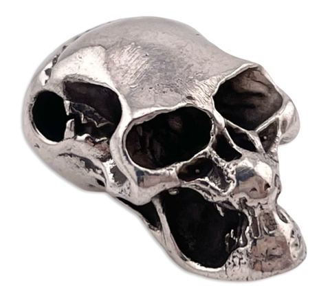 sterling silver solid skull pendant