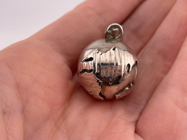 sterling silver globe world harmony ball pendant