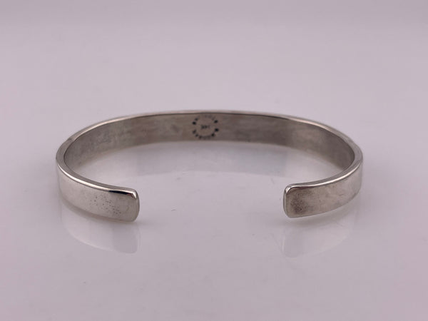 sterling silver & 14k artist signed B Morgan stoneless textured cuff bracelet