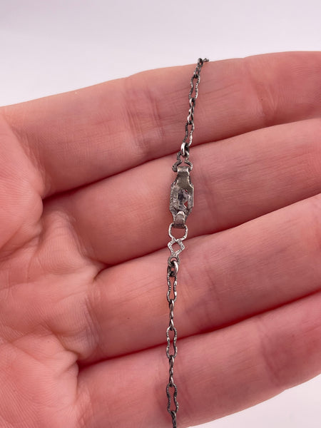 sterling silver 18-3/8" gold wash rhinestone crinkle chain necklace