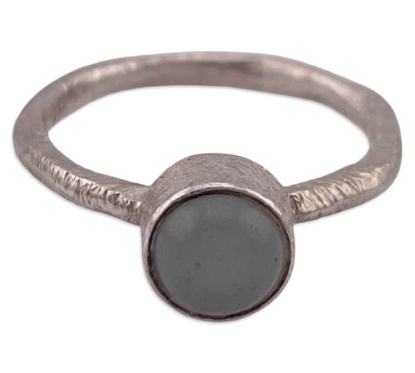 size 6.5 sterling silver aventurine textured ring