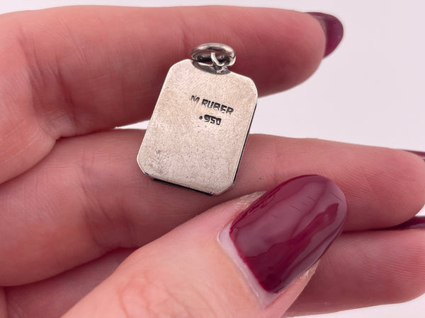 sterling silver Aquarius zodiac sing pendant