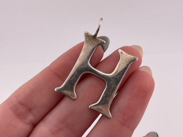 sterling silver Silpada large 'H' initial letter pendant