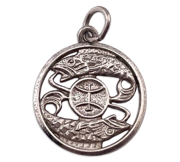 sterling silver rhodium plated Pisces the Fish zodiac pendant