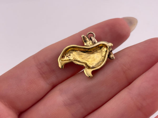 sterling silver gold plated collie wings dog angel pendant