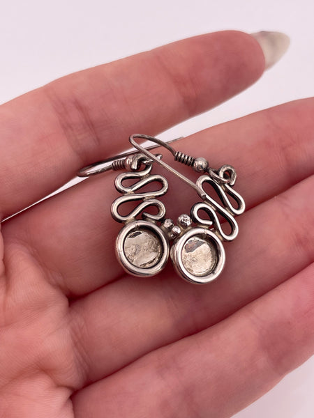 sterling silver rose quartz hook dangle earrings