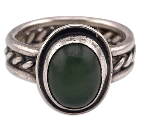 size 5.5 sterling silver nephrite ring