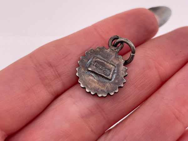 sterling silver new old stock sunflower pendant