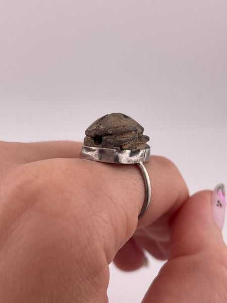 size 8 sterling silver scarab ring
