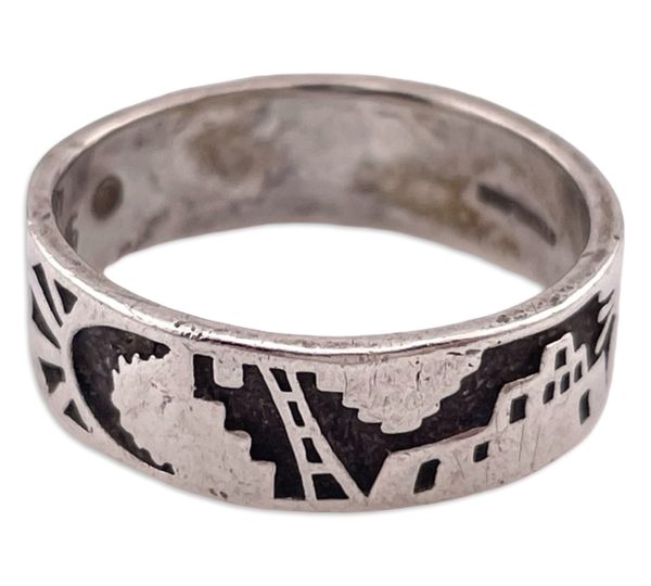 size 9.5 sterling silver storyteller band ring