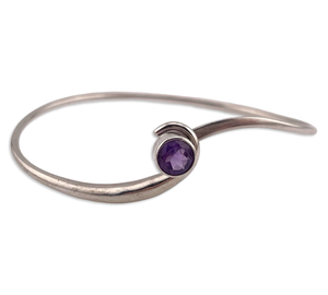 sterling silver Ed Levin faceted amethyst bangle bracelet