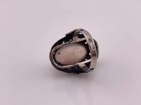 size 7.5 sterling silver rose quartz ring