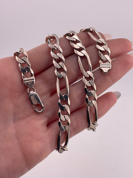 sterling silver 20" figaro chain link necklace