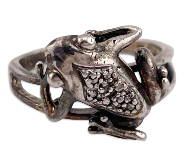 size 7 sterling silver frog ring **AS IS**
