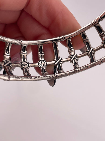 sterling silver designer John Hardy bamboo bangle bracelet
