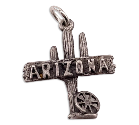 sterling silver Arizona cactus pendant