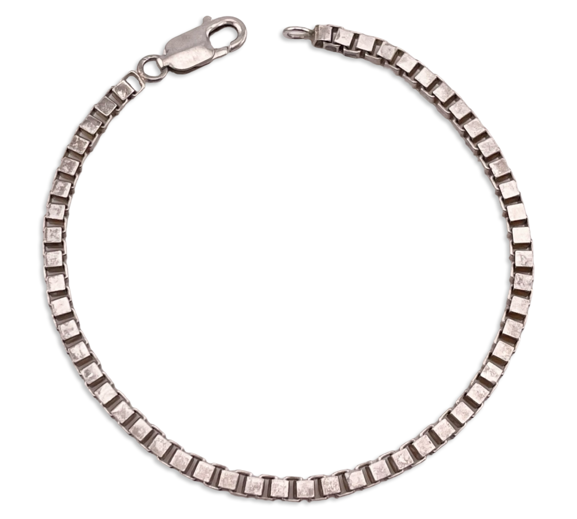 sterling silver 9" 3.74mm box chain link bracelet