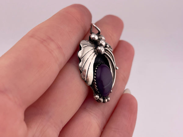 sterling silver sugilite pendant