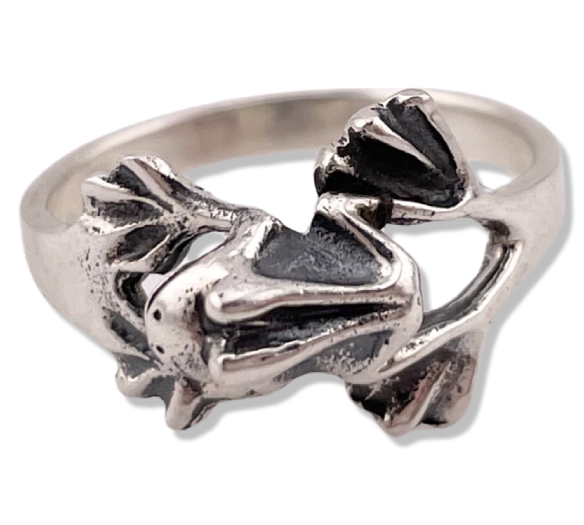 sterling silver frog ring