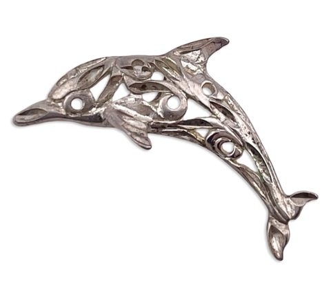 sterling silver cut-out design dolphin pendant