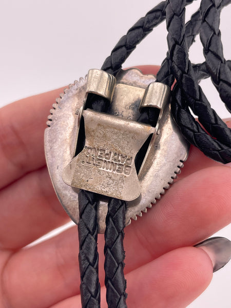 sterling silver Will Vandever Native American turquoise bolo tie