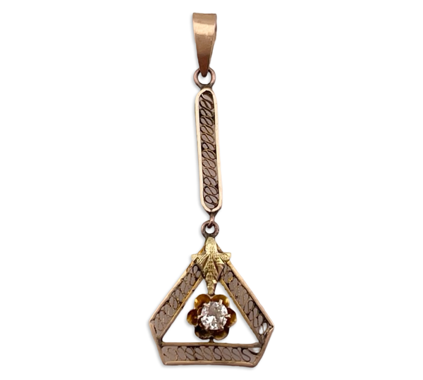 14k yellow gold diamond pendant