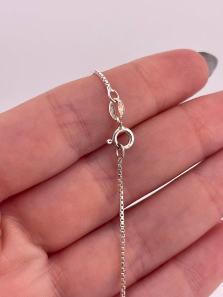 sterling silver 18-1/4" opal simulant palm tree necklace