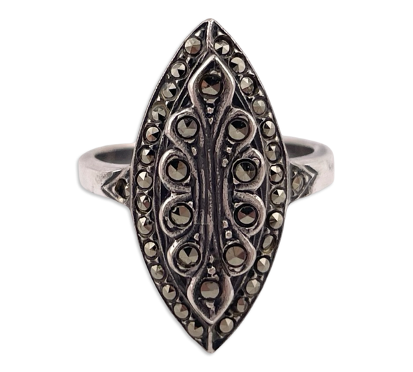 size 5 sterling silver marcasite ring