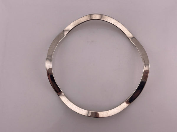 sterling silver 8-3/4" wavy bangle bracelet