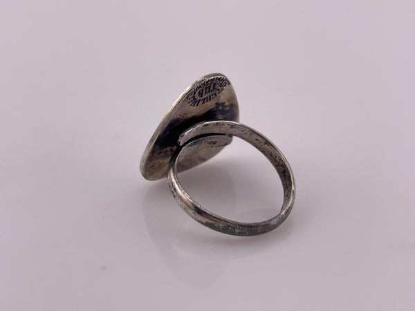 size 6.5 sterling silver Libra the Scales zodiac adjustable band ring