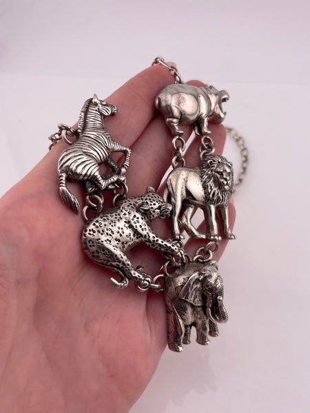 sterling silver 1991 Carol Felley safari animal necklace