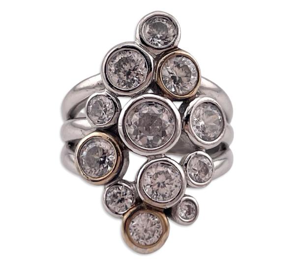 size 6.25 sterling silver CZ cluster ring