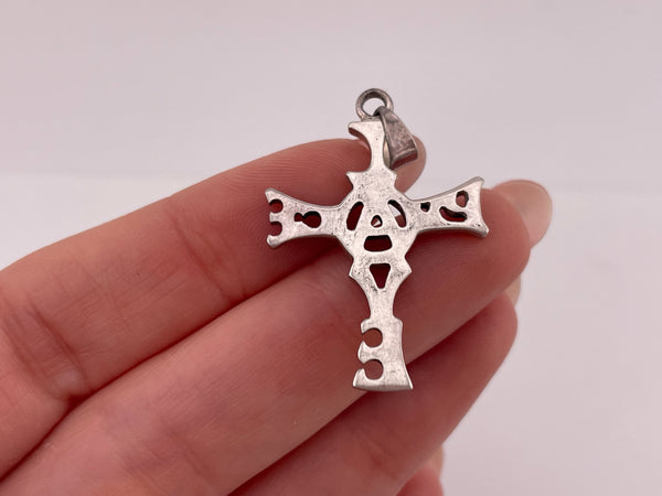 sterling silver Peace Love cross pendant