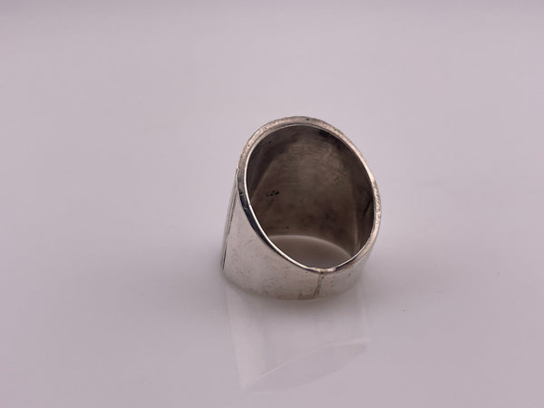 size 6.75 sterling silver chunky stoneless textured ridge ring