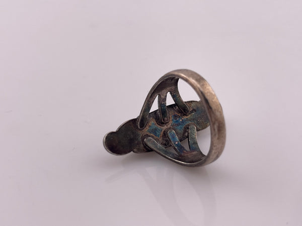 size 6.25 sterling silver turquoise ring ***Cracked Stone***