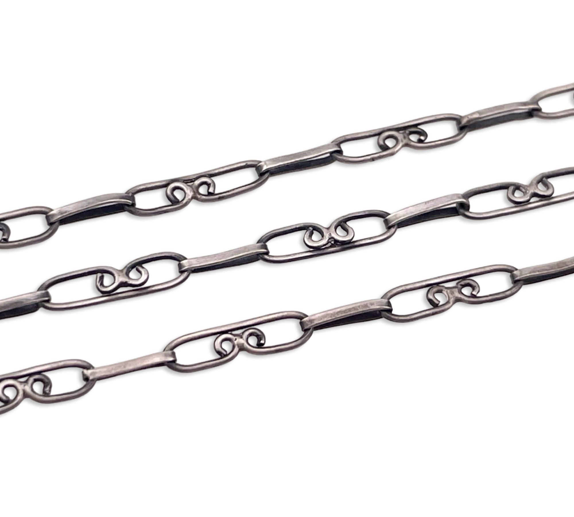 sterling silver 22.5" rustic handmade chain necklace