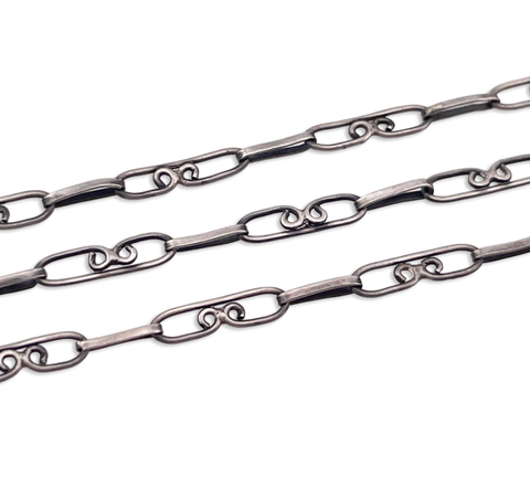 sterling silver 22.5" rustic handmade chain necklace