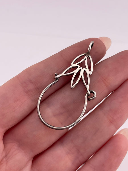sterling silver charm holder cut-out design pendant
