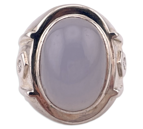 size 11 sterling silver agate rhinestone ring