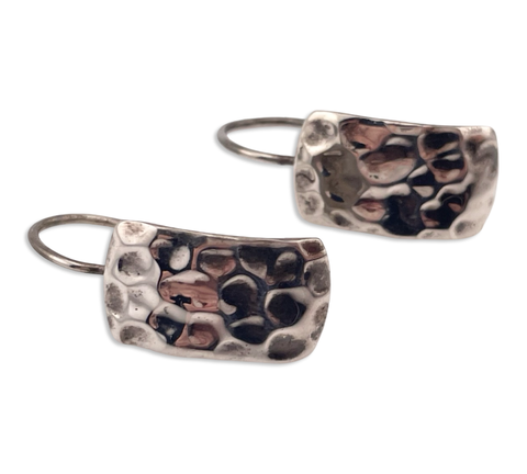 sterling silver hammered hook earrings