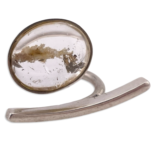 size 10.5 sterling silver artisan golden rod rutilated quartz ring