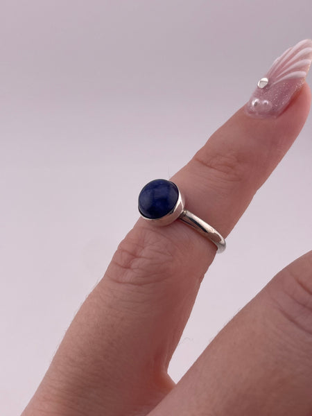 size 2 sterling silver sodalite ring