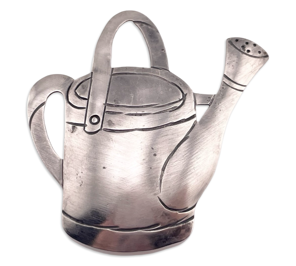 sterling silver Courtney artisan watering can brooch