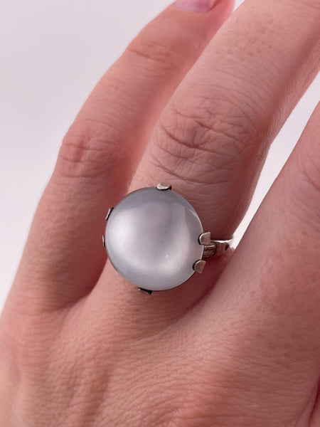 size 7.25 sterling silver plastic orb ring